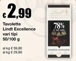 Sì con te Supermercati Tavolette Lindt Excellence offerta