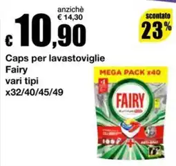 Sì con te Supermercati Caps per lavastoviglie Fairy offerta