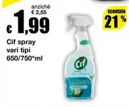 Sì con te Supermercati Cif spray offerta