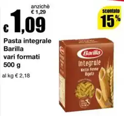 Sì con te Supermercati Pasta integrale Barilla offerta