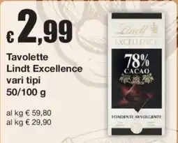 Sì con te Tavolette Lindt Excellence offerta