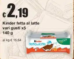 Sì con te Kinder fetta al latte offerta