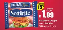 Sì con te Sottilette burger con cheddar offerta