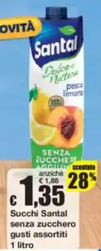 Sì con te Succhi Santal senza zucchero gusti assortiti offerta