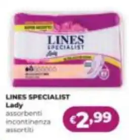 La Saponeria Lines specialist lady assorbenti incontinenza assortiti offerta