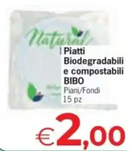 Despar Piatti Biodegradabili e compostabili BIBO offerta