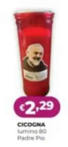 La Saponeria Cicogna lumino 80 Padre Pio offerta