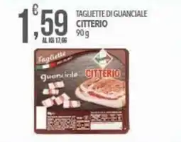 Iper Romagnolo Tagliette di guanciale Citterio offerta