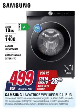 Trony Samsung lavatrice ww10fg6u94lbu3 offerta