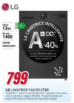 Trony LG Lavatrice F4X7013TBB offerta
