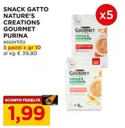 Alì Supermercati Snack gatto Nature's Creations Gourmet Purina offerta