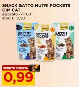 Alì Supermercati Snack gatto Nutri Pockets Gim Cat offerta