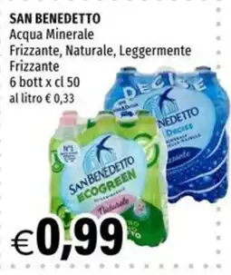Hurrà San Benedetto Acqua Minerale Frizzante Naturale offerta