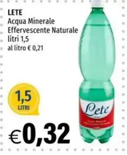 Hurrà Acqua Minerale Effervescente Naturale Lete offerta