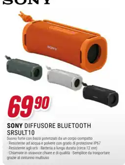 Trony Sony diffusore bluetooth srsult10 offerta