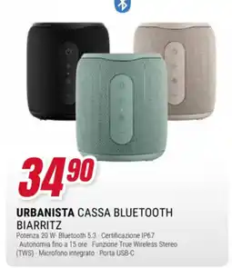 Trony Urbanista cassa bluetooth biarritz offerta