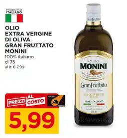 Alì Supermercati Olio extra vergine di oliva GranFruttato Monini offerta