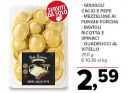 Todis Ravioli cacio e pepe Pasta Piccinini gourmet offerta