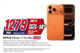 Trony Apple iPhone 17 Pro Max 256GB offerta