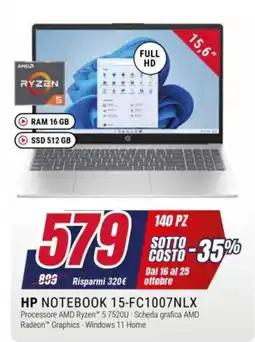 Trony HP NOTEBOOK 15-FC1007NLX offerta