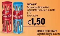 Hurrà ChocOle' Bastoncini Ricoperti di Cioccolato Fondente, al Latte offerta