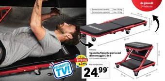 Lidl Parkside Sgabello/Carrello per lavori di montaggio 2 in 1 offerta