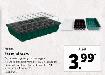Lidl Parkside Set mini serra offerta