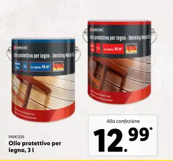 Lidl Parkside Olio protettivo per legno, 3l offerta
