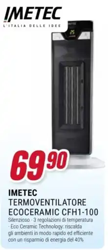 Trony Imetec termoventilatore ecoceramic cfh1-100 offerta