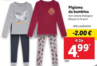 Lidl Pigiama da bambina offerta