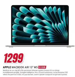 Trony Apple MacBook Air 13" M5 512GB offerta