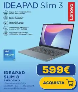 Euronics Lenovo IDEAPAD Slim 3 offerta