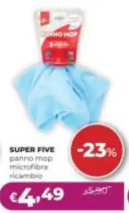 La Saponeria Super Five panno mop microfibra ricambio offerta