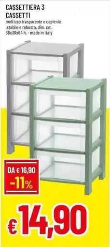 Famila Superstore Cassettiera 3 cassetti offerta