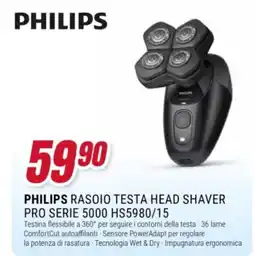 Trony Philips rasoio testa head shaver pro serie 5000 offerta