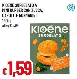 Famila Superstore Kioene mini burger con zucca, carote e rosmarino offerta