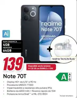 Trony realme Note 70T offerta