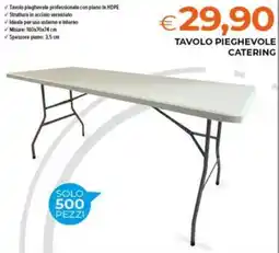 Todis Tavolo pieghevole catering offerta