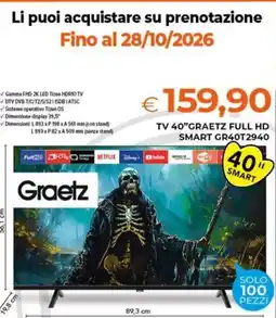 Todis Graetz 40" Full HD Smart TV offerta