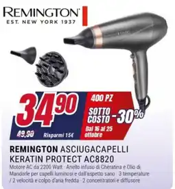 Trony Remington asciugacapelli keratin protect ac8820 offerta