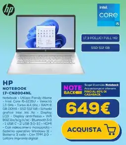 Euronics HP Notebook 17-CN2004NL offerta