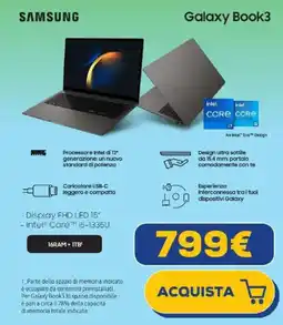 Euronics Samsung Galaxy Book3 offerta