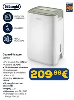 Euronics DeLonghi Deumidificatore offerta