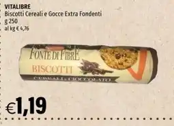 Hurrà Vitalibre biscotti cereali e gocce extra fondenti offerta