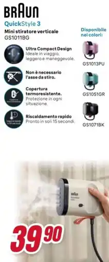 Trony Braun QuickStyle 3 Mini stiratore verticale offerta