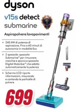Trony Dyson v15s detect submarine aspirapolvere lavapavimenti offerta