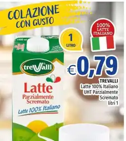 Hurrà Trevalli Latte 100% Italiano UHT Parzialmente Scremato offerta