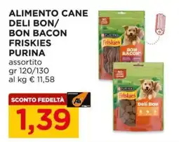 Alì Supermercati Alimento cane Deli Bon/Bon Bacon Friskies Purina offerta