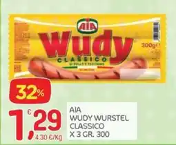 Carni e Affini Supermercati AIA Wudy Wurstel Classico offerta