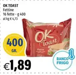 Hurrà OK Toast Fettine offerta